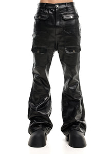 LEATHER CARGO PANTS