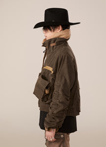 23AW Wasteland Stand Collar Short Workwear Denim Jacket